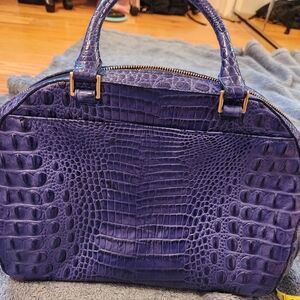 Brahmin Purple Leather Satchel. Authentic